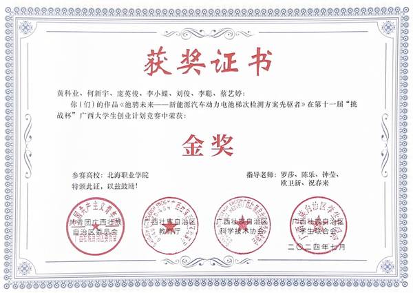 自治区金奖 · 2024挑战杯